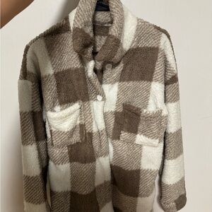 Cozy Brown and Cream Checkered Jacket